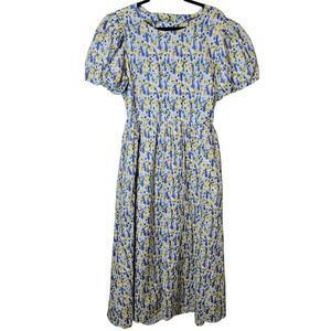 Hyacinth House XL Nicole Floral Maxi Dress Puff Sleeve Open Back Tuckernuck